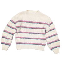 MSX238: Girls Striped Jumper- Cream (7-14 Years)